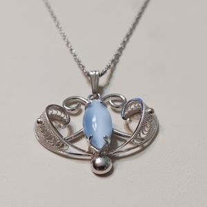 "Dixelle" Sterling Silver Necklace And Pendant